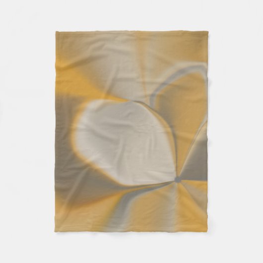 Elegante Abstracte Gele Witte Bloemblad Hoek Bloem Fleece Deken (Voorkant)
