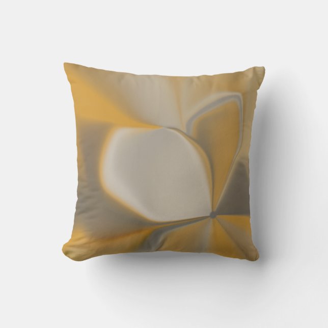 Elegante Abstracte Gele Witte Bloemblad Hoek Bloem Kussen (Voorkant)