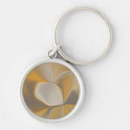 Elegante Abstracte Gele Witte Bloemblad Hoek Bloem Sleutelhanger