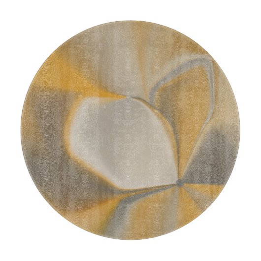 Elegante Abstracte Gele Witte Bloemblad Hoek Bloem Snijplank (Voorkant)