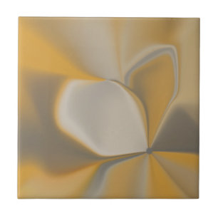 Elegante Abstracte Gele Witte Bloemblad Hoek Bloem Tegeltje