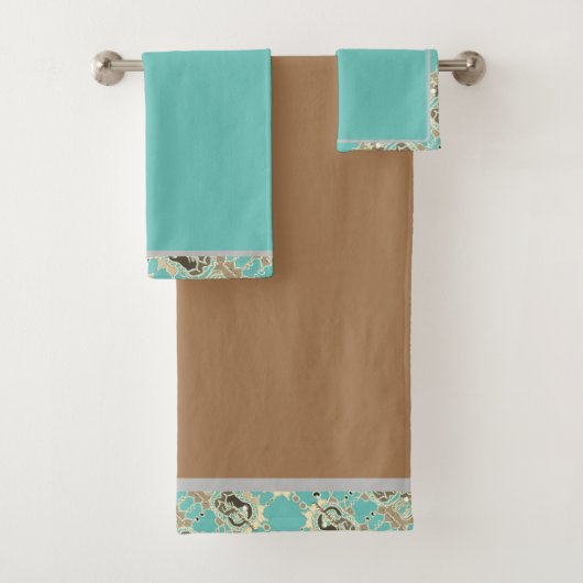 Elegante Abstracte geometrische achtergrond bruin Bad Handdoek (Insitu)