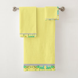 Elegante Abstracte geometrische achtergrond geel Bad Handdoek