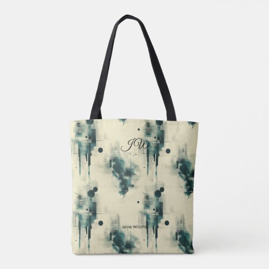 Elegante Abstracte gepersonaliseerde Canvas tas me (Achterkant)