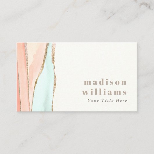 Elegante Abstracte geschilderde Waterverven Visitekaartje (Voorkant)