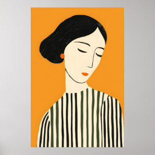 Elegante Abstracte Gezichtskunstprint - Minimalist Poster