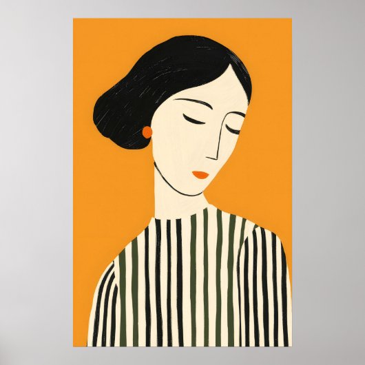 Elegante Abstracte Gezichtskunstprint - Minimalist Poster (Voorkant)