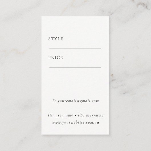 Elegante Abstracte Glitter Ivoor Goud Prijs Label  (Achterkant)