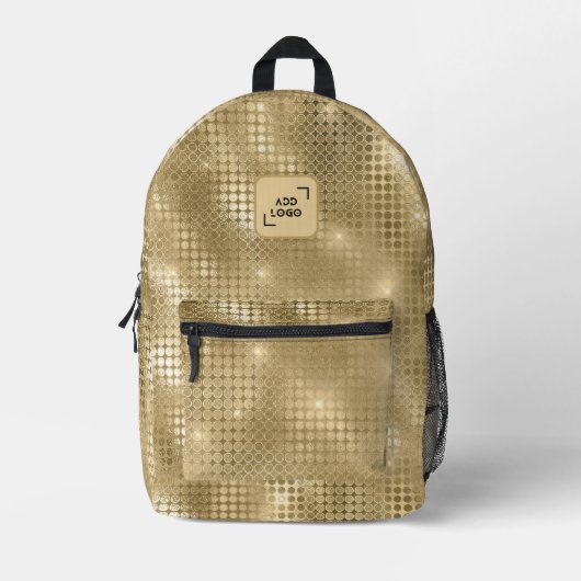 Elegante Abstracte Gold Pattern Logo Corporate Bedrukte Rugzak (Voorkant)