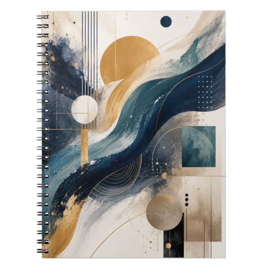 Elegante Abstracte Golf Geometrische Notitieboek (Voorkant)
