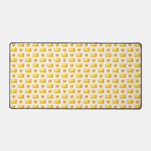 Elegante abstracte gouden en lichtbeige bureaumat