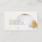 Elegante Abstracte Gouden Glitter Waterverf Contactkaartje (Achterkant)