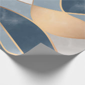 Elegante Abstracte gouden golven & Blauwgroen marm Cadeaupapier (Hoek)