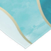 Elegante Abstracte gouden golven & Blauwgroen marm Tafelkleed (Gekanteld)