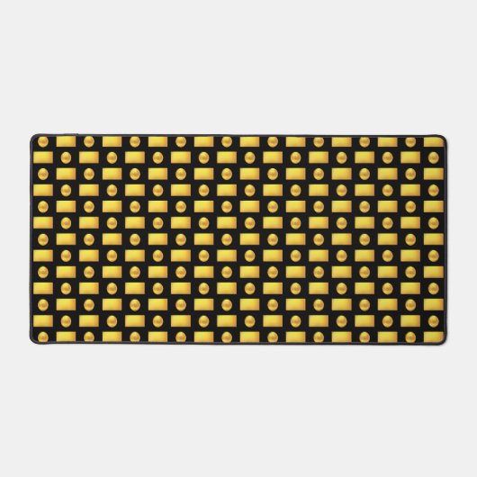 Elegante Abstracte Gouden & Zwarte Bureaumat (Voorkant)