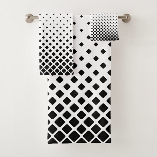 Elegante Abstracte Gradiënt Zwarte Diamanten op Wi Bad Handdoek (Insitu)