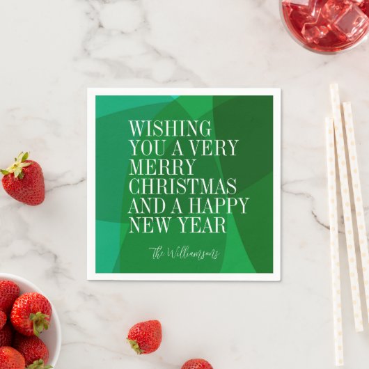 Elegante Abstracte Groene Feestelijke Kerstmis Dou Servet (Insitu)