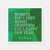 Elegante Abstracte Groene Feestelijke Kerstmis Dou Servet (Voorkant)