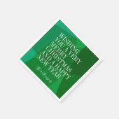 Elegante Abstracte Groene Feestelijke Kerstmis Dou Servet (Hoek)