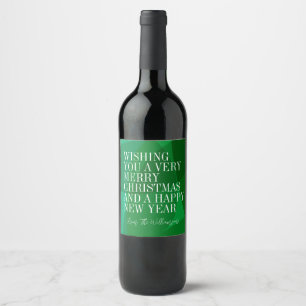 Elegante Abstracte Groene Feestelijke Kerstmis Dou Wijn Etiket
