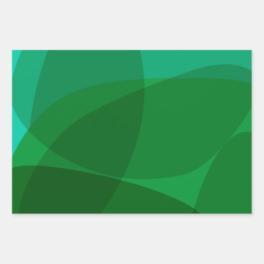 Elegante Abstracte Groene Feestelijke Kerstvakanti Inpakpapier Vel (Voorkant 3)