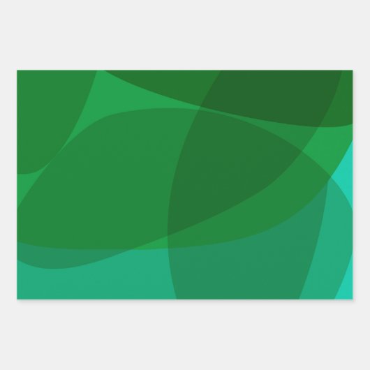 Elegante Abstracte Groene Feestelijke Kerstvakanti Inpakpapier Vel (Voorkant 2)