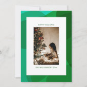 Elegante Abstracte groene foto feestelijke kerst Feestdagenkaart (Voorkant)
