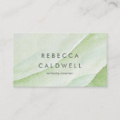 Elegante Abstracte groene golf Waterverf Visitekaartje (Voorkant)