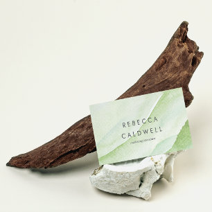 Elegante Abstracte groene golf Waterverf Visitekaartje