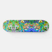 Elegante abstracte groene roze blauwgroen boho blo persoonlijk skateboard (Horizontaal)