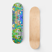 Elegante abstracte groene roze blauwgroen boho blo persoonlijk skateboard (Voorkant)