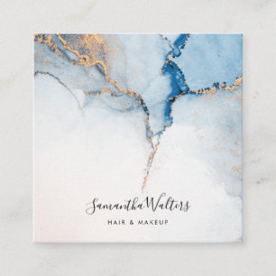 Elegante Abstracte hedendaagse blauwe agaat Vierkante Visitekaartje