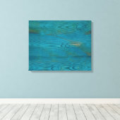 Elegante abstracte houtnerf textuur turquoise canvas afdruk (Insitu (Houten vloer))