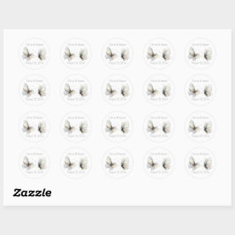 Elegante Abstracte Inkt Pastel Vlinders Ronde Sticker