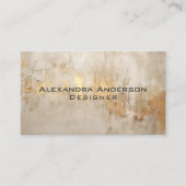 Elegante Abstracte Ivoor Gouden Glittery Professio Visitekaartje (Voorkant)
