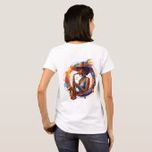 Elegante Abstracte Jazz Vrouw Saxofoon Kunst T-shirt (Achterkant volledig)