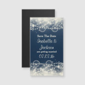 Elegante Abstracte kant en parels redden de datum (Voorkant / Achterkant)