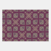 Elegante Abstracte Kerstmis, Pruim, Tan, Inpakpapier Vel (Voorkant)