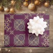 Elegante Abstracte Kerstmis, Pruim, Tan, Inpakpapier Vel