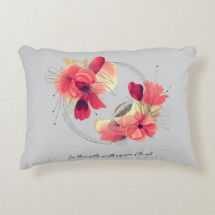 Elegante Abstracte Koraal Bloem Kunst Accent Kussen