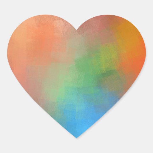 Elegante Abstracte kunst blanco moderne Sjabloon Hart Sticker (Voorkant)