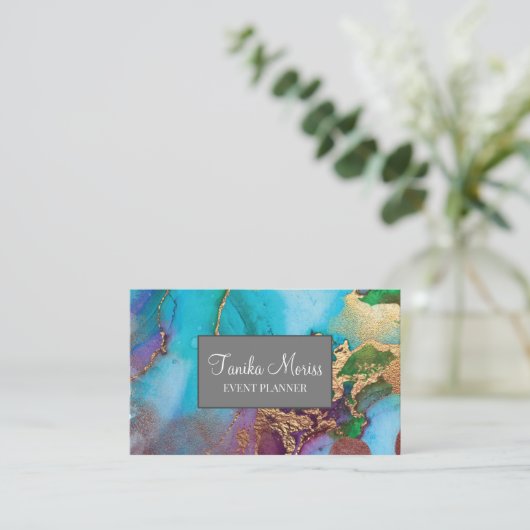 Elegante Abstracte kunst met gouden details Visitekaartje (Staand voorkant)