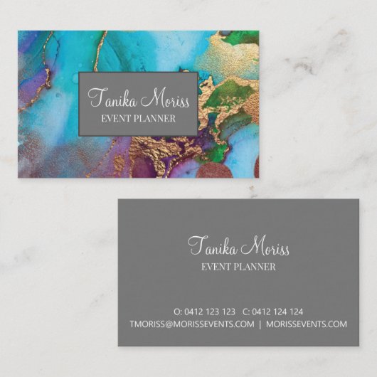 Elegante Abstracte kunst met gouden details Visitekaartje (Voorkant / Achterkant)
