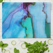 Elegante Abstracte marbel ombre keukenhanddoek (Gevouwen)