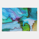 Elegante Abstracte marbel ombre keukenhanddoek (Horizontaal)