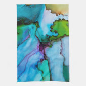 Elegante Abstracte marbel ombre keukenhanddoek (Verticaal)