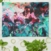 Elegante Abstracte marbel ombre keukenhanddoek (Gevouwen)