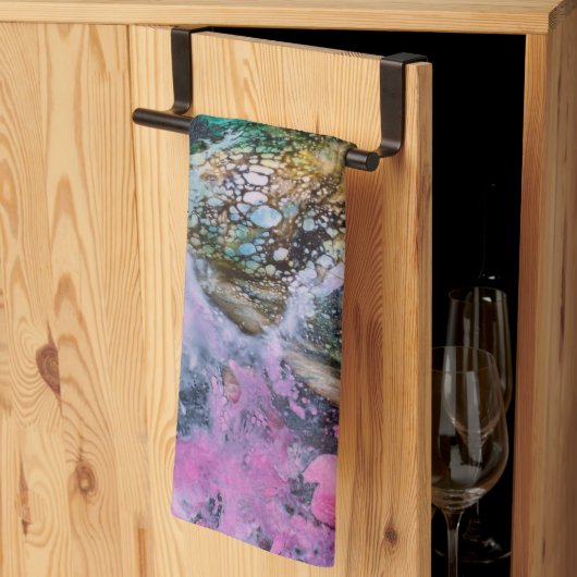 Elegante Abstracte marbel ombre keukenhanddoek (Derde Gevouwen)