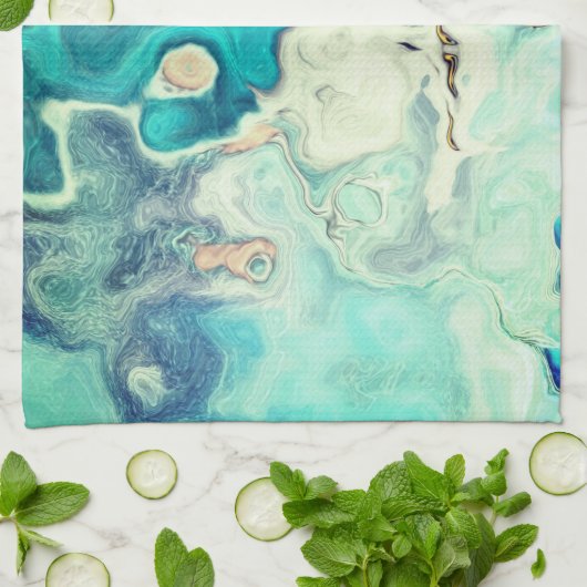 Elegante Abstracte marbel ombre Theedoek (Gevouwen)