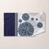 Elegante abstracte marineblauwe dahlia bloemen bad handdoek (Handdoek)